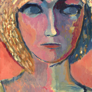 Schilderij getiteld "Mosaic girl" door Petr Ldin, Origineel Kunstwerk, Olie