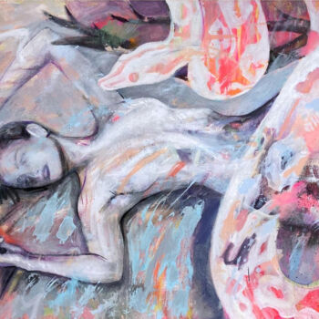Картина под названием "THE WOMAN WITH THE…" - Petr Ldin, Подлинное произведение искусства, Акрил