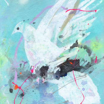 Painting titled "White dove" by Petr Ldin, Original Artwork, Acrylic