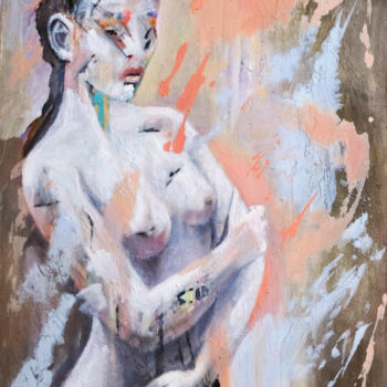 Pittura intitolato "SHY GIRL" da Petr Ldin, Opera d'arte originale, Olio
