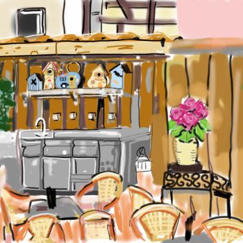 数字艺术 标题为“Eiscafe Venezia im…” 由Petra Hüther, 原创艺术品, 数字油画