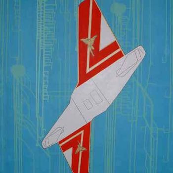Ζωγραφική με τίτλο "Lauda airlines" από Petra Farac, Αυθεντικά έργα τέχνης