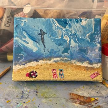 Malerei mit dem Titel "On the beach" von Petra Farac, Original-Kunstwerk, Acryl