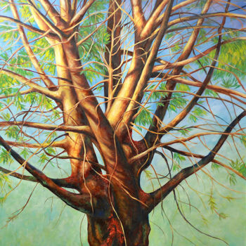 Painting titled "tree" by Andrey Petrakov, Original Artwork