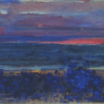 Malerei mit dem Titel "Silence bleu" von Petra Schubert Lechner, Original-Kunstwerk, Öl