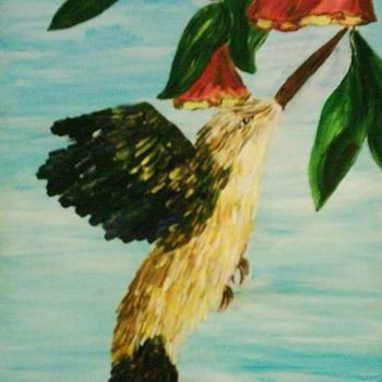 Painting titled "Kolibri" by Petra Wohlwerth, Original Artwork