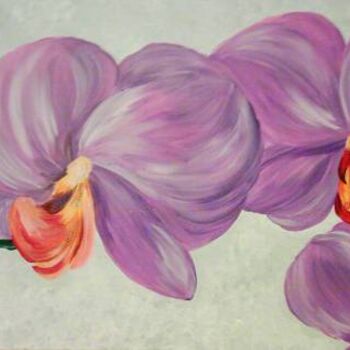 Painting titled "Big lilac Flowers" by Petra Wohlwerth, Original Artwork
