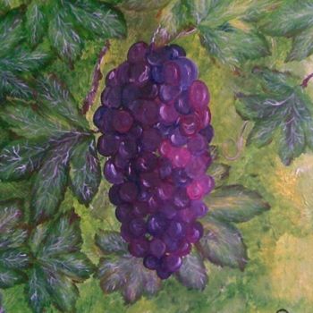 Painting titled "Red Grapes" by Petra Wohlwerth, Original Artwork