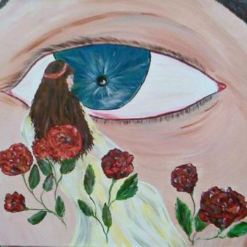 Pittura intitolato "You are in my eye" da Petra Wohlwerth, Opera d'arte originale