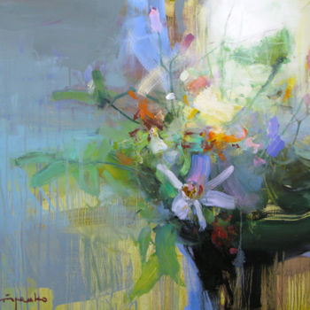 Malarstwo zatytułowany „Flowers” autorstwa Yuriy Petrenko, Oryginalna praca, Olej
