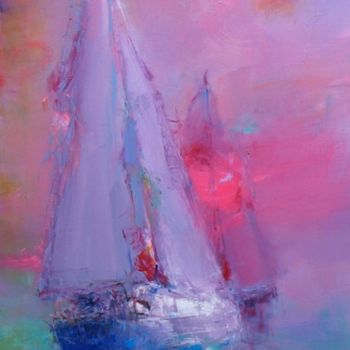 Painting titled "Sailing vessels" by Yuriy Petrenko, Original Artwork, Oil