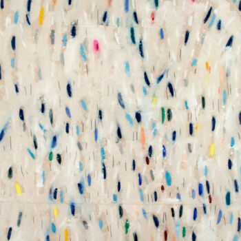 Peinture intitulée "Indigo & White" par Petr Johan Marek, Œuvre d'art originale, Pastel