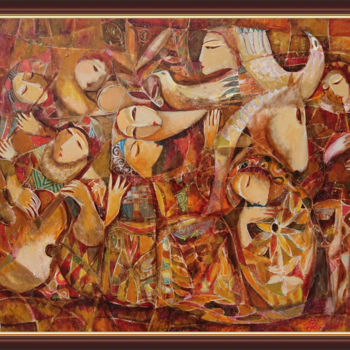 Pintura intitulada "Сиена" por Gagik Petrosian, Obras de arte originais, Óleo
