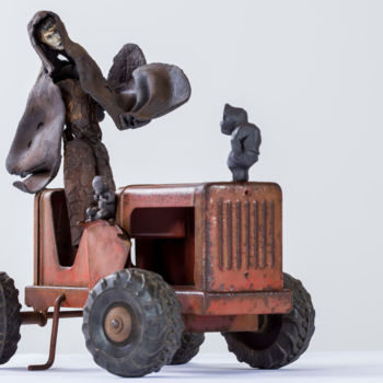 Sculpture titled "Il était un petit c…" by Pascale Degueldre, Original Artwork, Metals