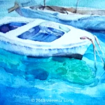 Drawing titled "船" by Veronia Song, Original Artwork, Watercolor