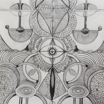 Drawing titled "Architecture Humaine" by Paulina Gomis, Original Artwork, Pencil