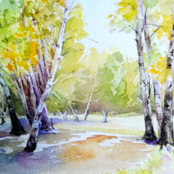 Drawing titled "trees" by Cindy Peng, Original Artwork, Watercolor
