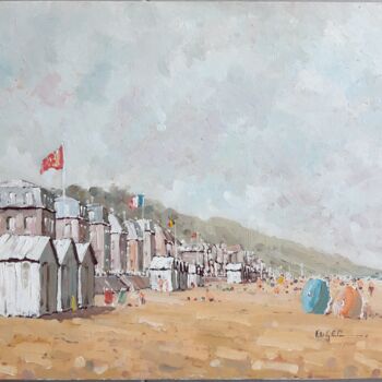 Картина под названием "Villers sur mer,  b…" - Philippe Euger, Подлинное произведение искусства, Масло