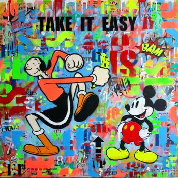 「Take it easy」というタイトルの絵画 Philippe Eugerによって, オリジナルのアートワーク, スプレー式塗料