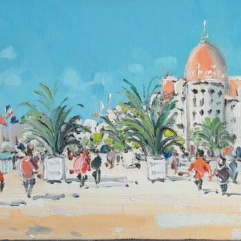Peinture intitulée "Le Negresco à Nice" par Philippe Euger, Œuvre d'art originale, Huile