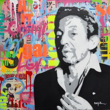 Painting titled "Gainsbourg" by Philippe Euger, Original Artwork, Spray paint