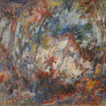 Pintura intitulada "la-clairiere-tropic…" por Philippe Vincendeau, Obras de arte originais, Óleo