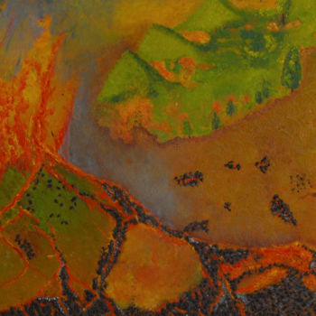 Peinture intitulée "L’Éruption" par Marie Phebidias, Œuvre d'art originale