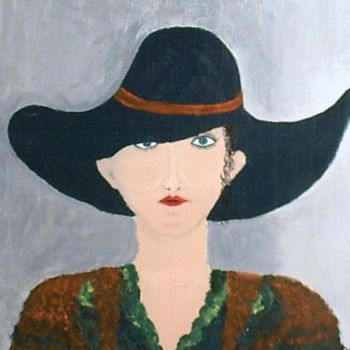 Peinture intitulée "La Dame au Chapeau…" par Marie Phebidias, Œuvre d'art originale, Acrylique