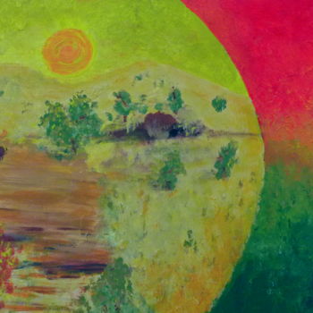 Peinture intitulée "La Terre" par Marie Phebidias, Œuvre d'art originale, Acrylique