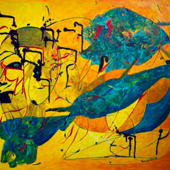 제목이 "Multiples Facettes"인 미술작품 Marie Phebidias로, 원작, 아크릴 나무 들것 프레임에 장착됨