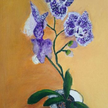 Malerei mit dem Titel "Ma Fétiche L'Orchid…" von Marie Phebidias, Original-Kunstwerk, Acryl