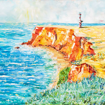Ζωγραφική με τίτλο "Маяк на побережье" από Tatyana Pchelnikova, Αυθεντικά έργα τέχνης, Λάδι Τοποθετήθηκε στο Ξύλινο φορείο σ…