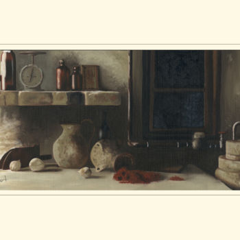 Painting titled "NATURE MORTE" by Léa Phenix, Original Artwork, Oil