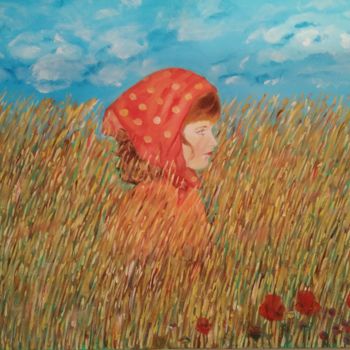 Peinture intitulée "ses-coquelicots.jpg" par Philippe Rollet, Œuvre d'art originale, Huile