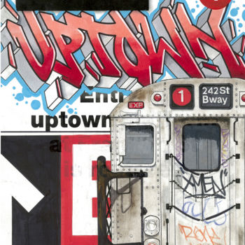 Arte digitale intitolato "Uptown" da Phil Artiste, Opera d'arte originale, Inchiostro