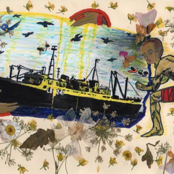 Collages intitulée "SEA(LB-241)." par Phil Colisov, Œuvre d'art originale, Autre