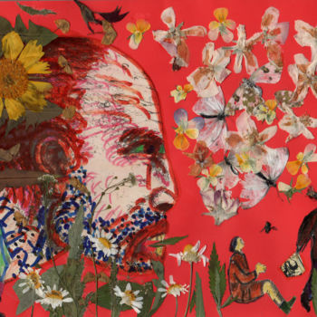 Collages intitulée "RED." par Phil Colisov, Œuvre d'art originale, Autre