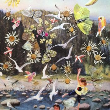 Collages titulada "Flying in a dream a…" por Phil Colisov, Obra de arte original, Otro