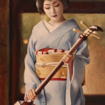 Peinture intitulée "Toshimana and Her S…" par Phil Couture, Œuvre d'art originale, Huile Monté sur Châssis en bois