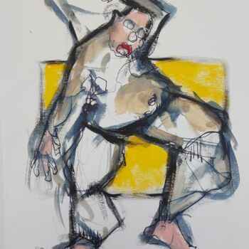 Dessin intitulée "dancing man" par Pilip, Œuvre d'art originale, Acrylique