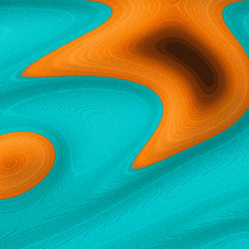 Arts numériques intitulée "Orange zen garden" par Phil Mart, Œuvre d'art originale, Peinture numérique