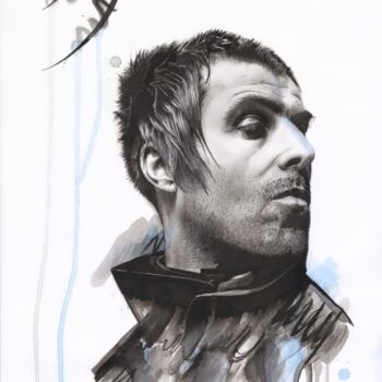 Картина под названием "Liam Gallagher" - Phil Smith, Подлинное произведение искусства, Чернила