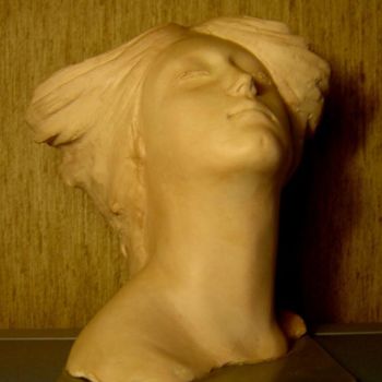 Sculpture titled "testa di fanciulla" by Filippo Liardo, Original Artwork, Ceramics