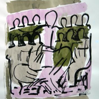 Картина под названием "LA CENE-SERIE 7/10" - Sadon Gérard, Подлинное произведение искусства, Масло