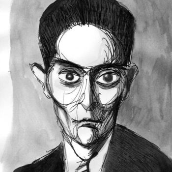 Drawing titled "Kafka" by Phil Grédisset, Original Artwork, Other