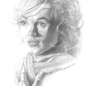 Drawing titled "Ingénue Marilyn" by Philip Dietrich, Original Artwork, Graphite