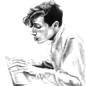 Tekening getiteld "Glen Gould" door Philip Dietrich, Origineel Kunstwerk, Grafiet