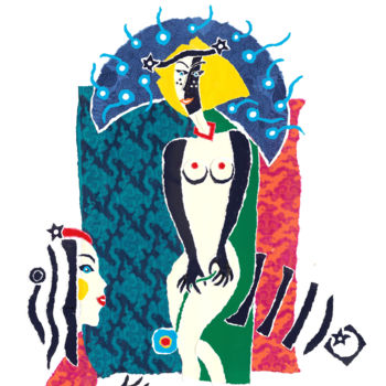 Collages titulada "Miss Cabaret" por Philip Oldfield, Obra de arte original, Collages
