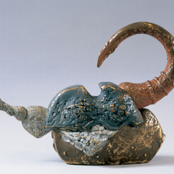 Sculpture titled "Teapot 16" by Philipp Rukavishnikov, Original Artwork, Bronze