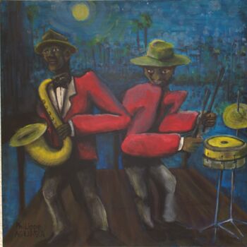 Painting titled "Jazz" by Philippe Aguasca, Original Artwork, Acrylic Mounted on Wood Stretcher frame